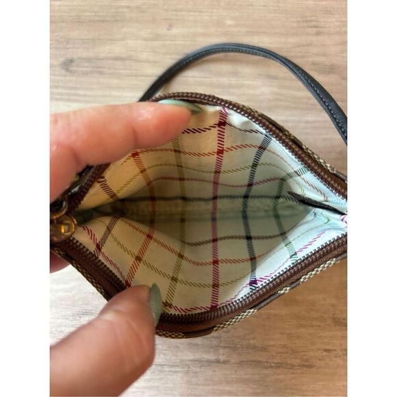 Y2K Coach Signature C Dark Brown Zippered Wristlet Micro Pouch - Picture 4 of 6